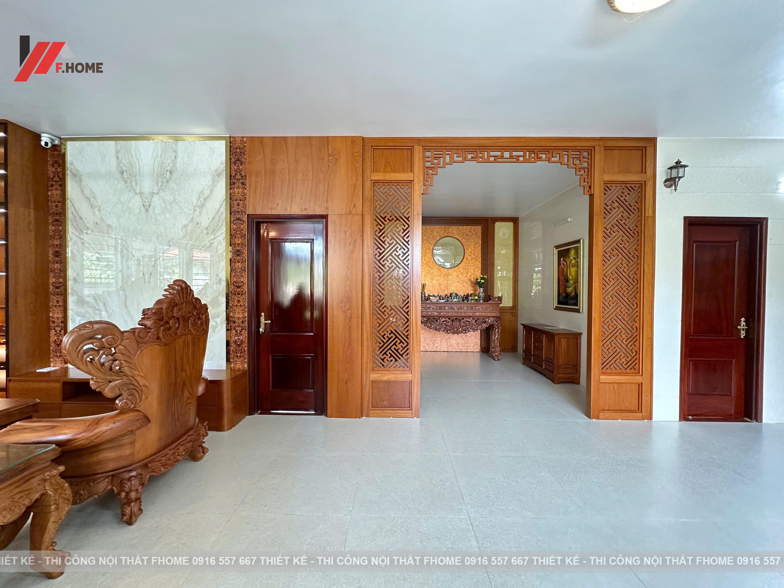 Nhà cap 4 noi that plywood phu veneer go do