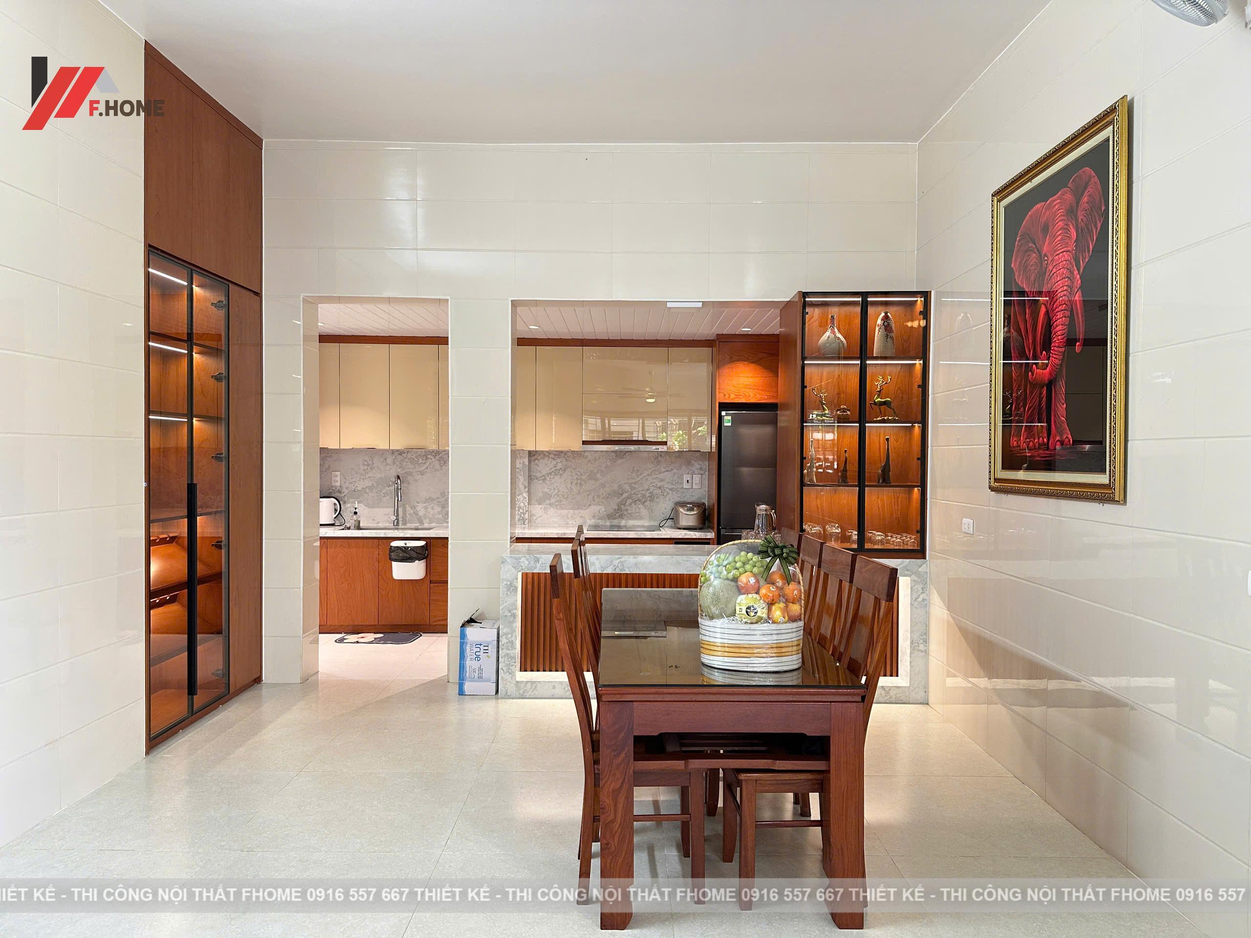 Nhà cap 4 noi that plywood phu veneer go do