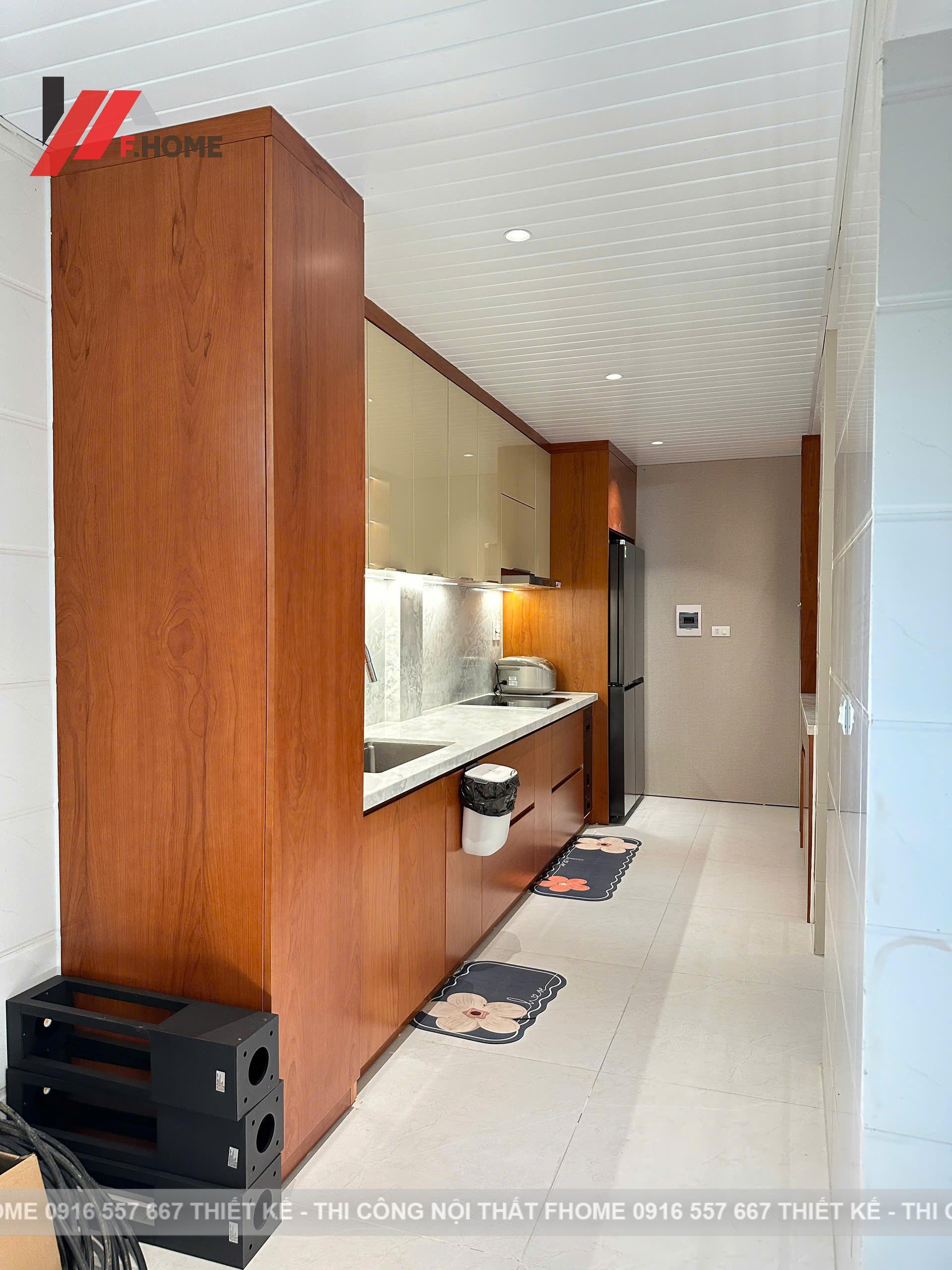 Nhà cap 4 noi that plywood phu veneer go do