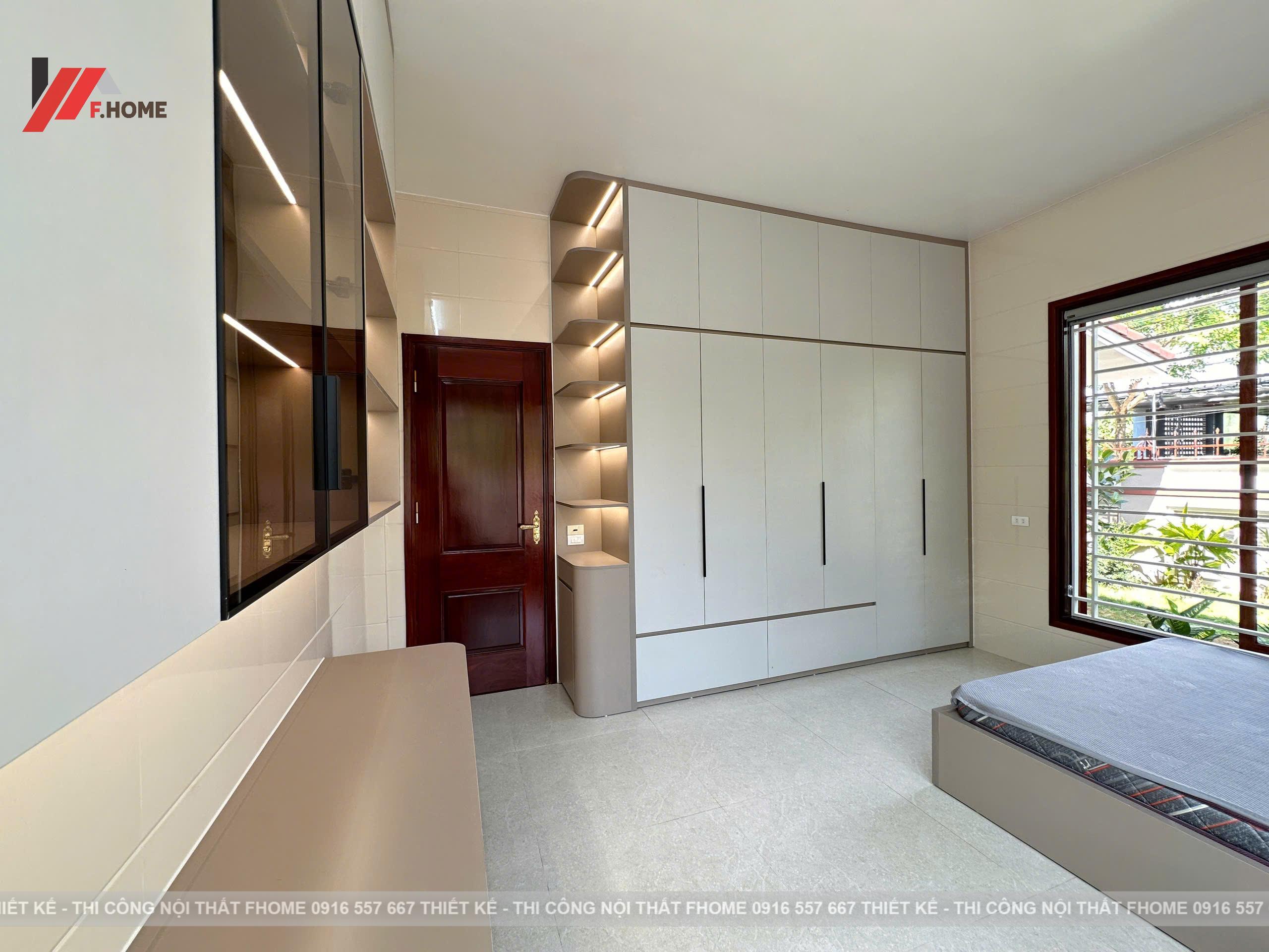 Nhà cap 4 noi that plywood phu veneer go do