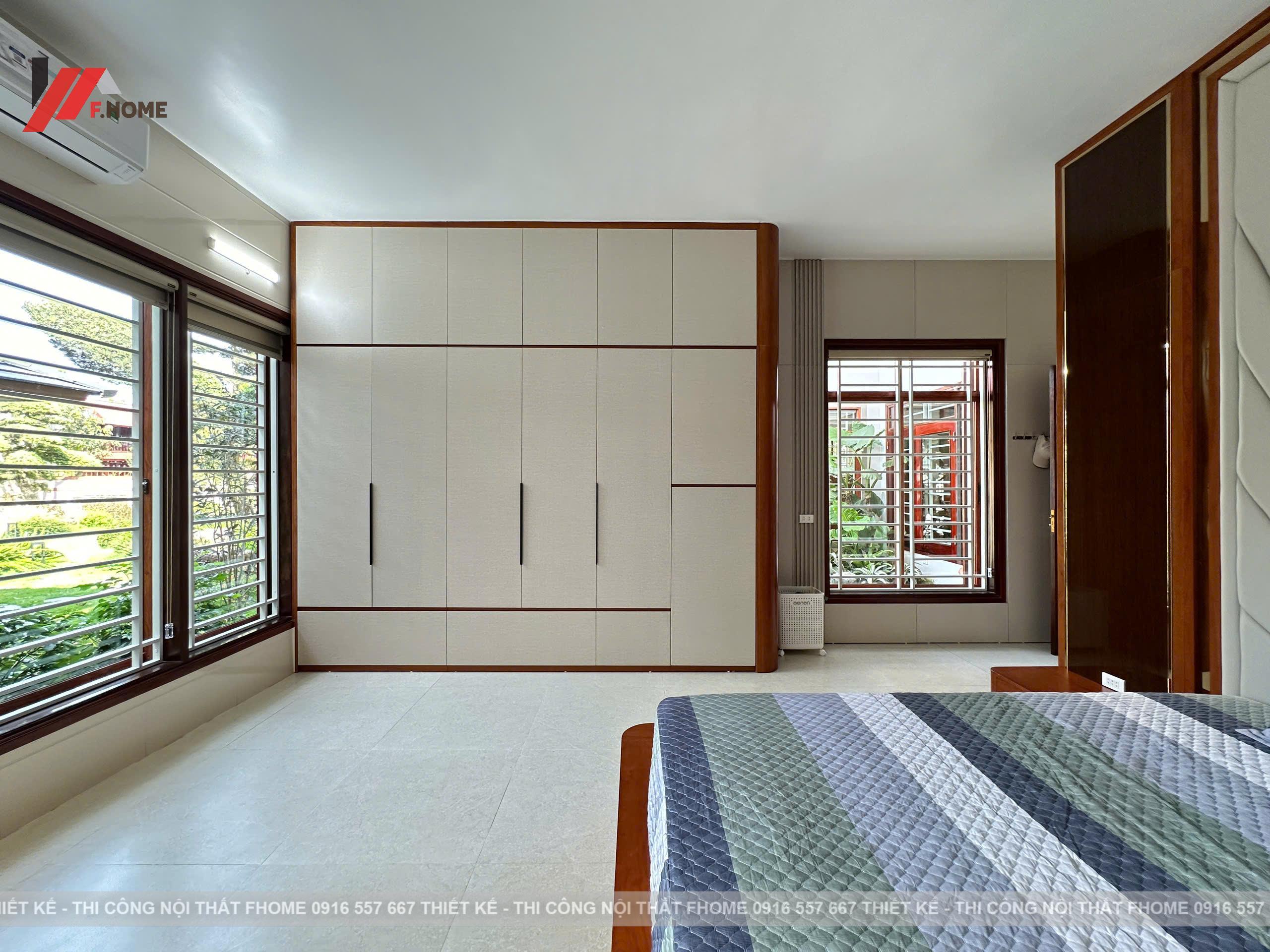 Nhà cap 4 noi that plywood phu veneer go do